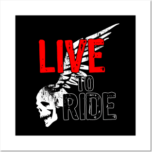 Live To Ride Skull Posters and Art